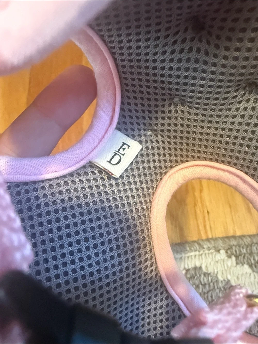 Gray & Pink Bow Dog Harness